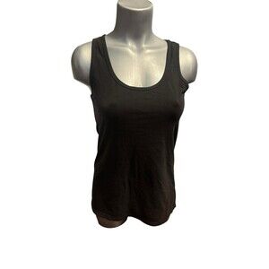 Felina black tank sleeveless t shirt top large